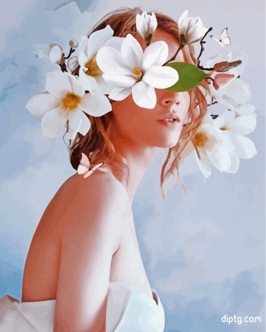 Aesthetic Floral Lady Painting By Numbers Kits.jpg