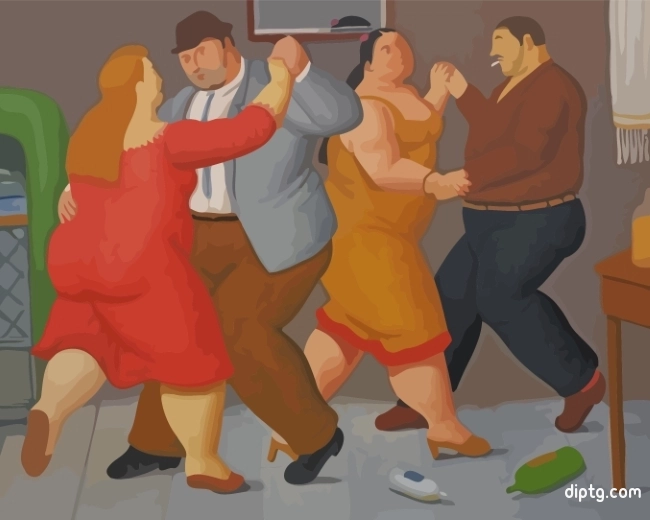Fat Couples Dancing Painting By Numbers Kits.jpg