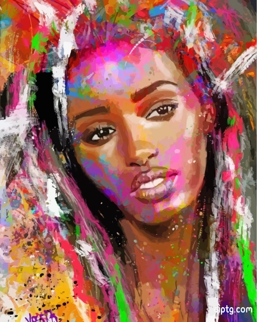 Colorful Black Woman Painting By Numbers Kits.jpg