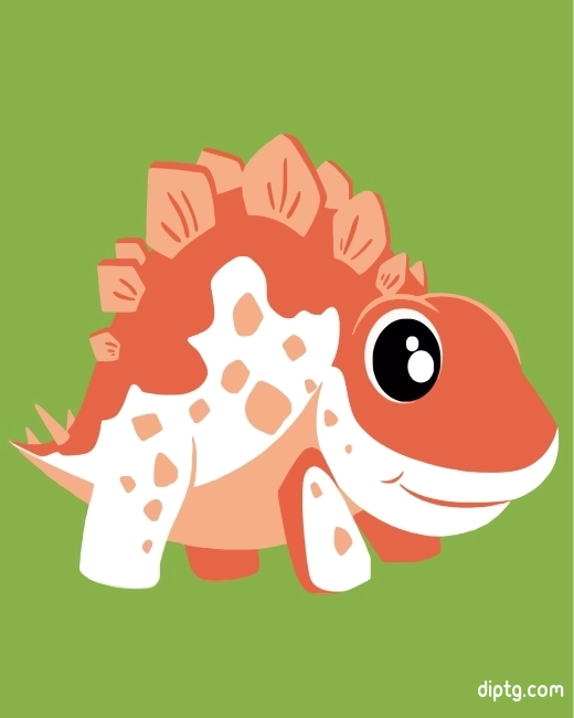 Cute Stegosaurus Painting By Numbers Kits.jpg