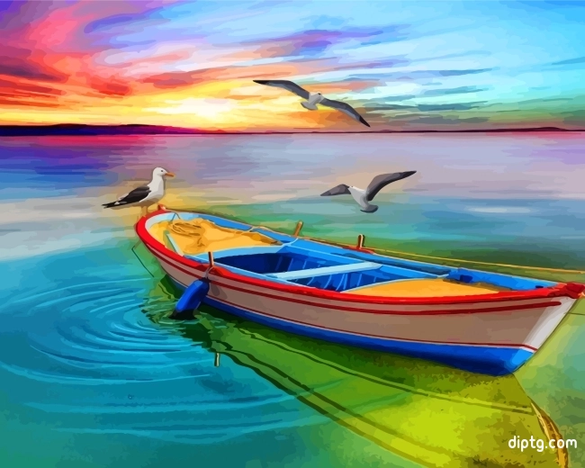 Boat By Lake Painting By Numbers Kits.jpg