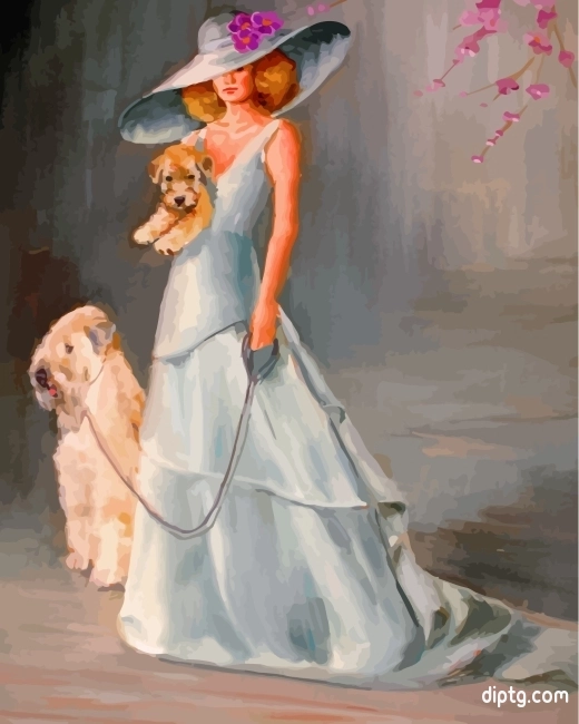Woman And Wheaton Terrier Painting By Numbers Kits.jpg