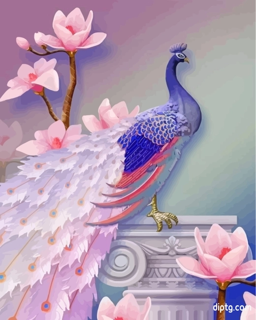 Soft Purple Peacock Painting By Numbers Kits.jpg