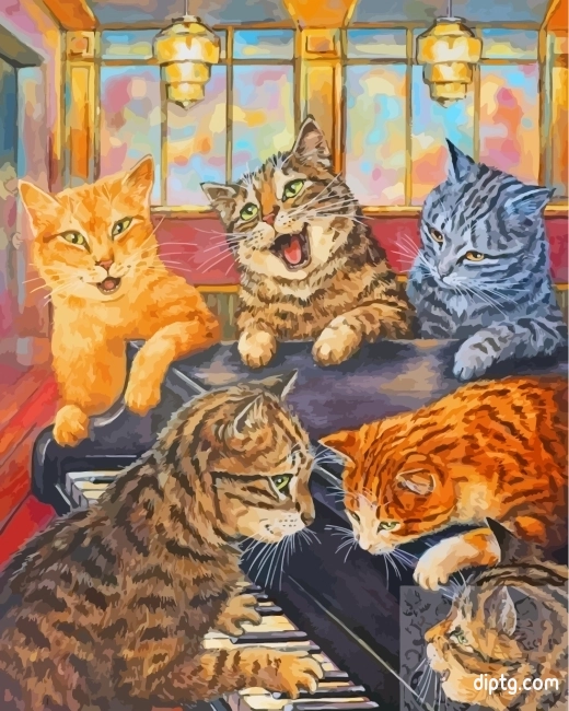 Cats Enjoying Their Time Painting By Numbers Kits.jpg
