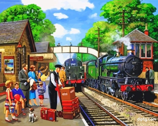 Waiting For Train Painting By Numbers Kits.jpg