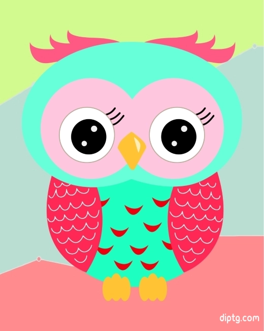 Teal And Pink Owl Painting By Numbers Kits.jpg