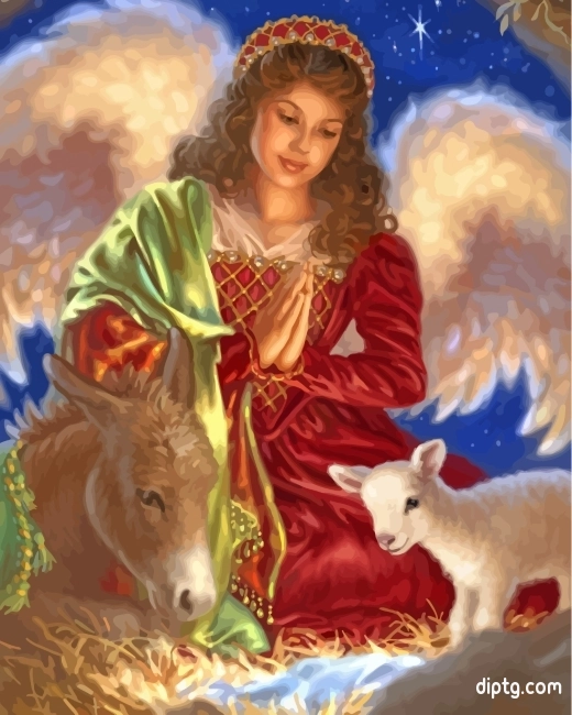 Woman With Animals Painting By Numbers Kits.jpg