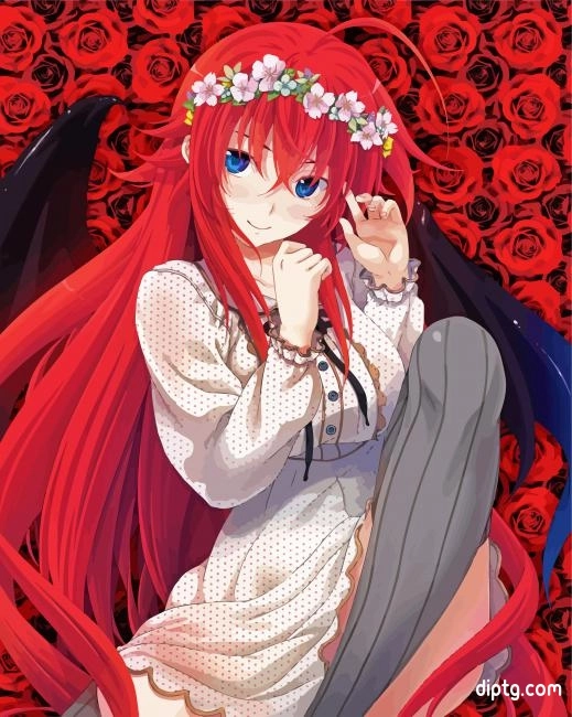 Anime Girl Rias Gremory Painting By Numbers Kits.jpg