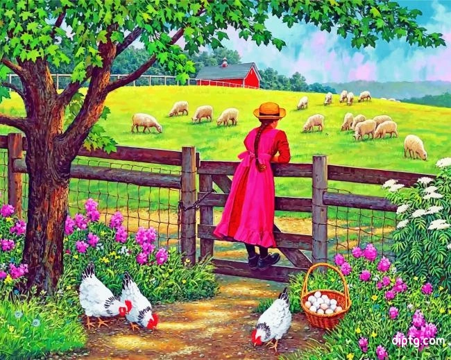 Girl In Farm Painting By Numbers Kits.jpg