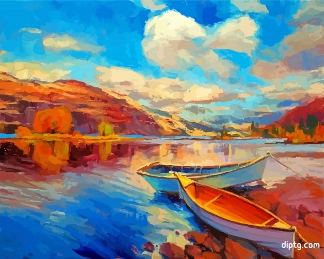 Wooden Boats By Lake Painting By Numbers Kits.jpg