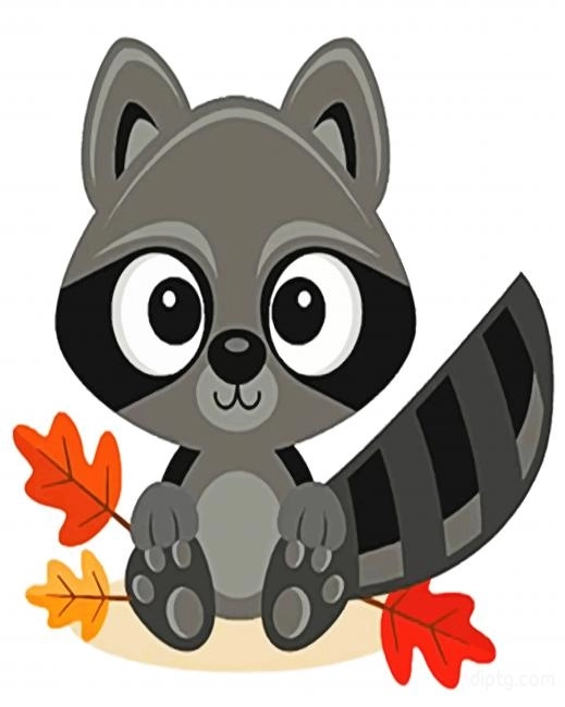 Cute Raccoon Painting By Numbers Kits.jpg