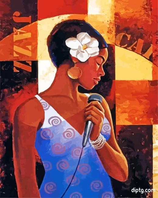 Black Woman Singing Painting By Numbers Kits.jpg