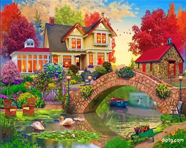 House By Lake Painting By Numbers Kits.jpg
