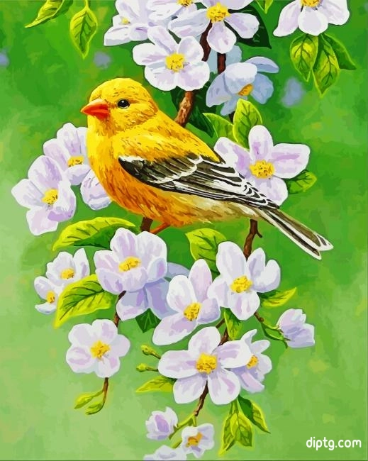 Goldfinch Blossoms Bird Painting By Numbers Kits.jpg