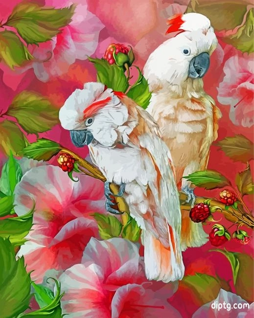 Salmon Crested Cockatoo Birds Painting By Numbers Kits.jpg