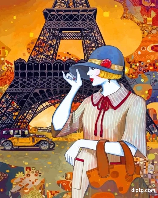Classy Deco Lady In Paris Painting By Numbers Kits.jpg