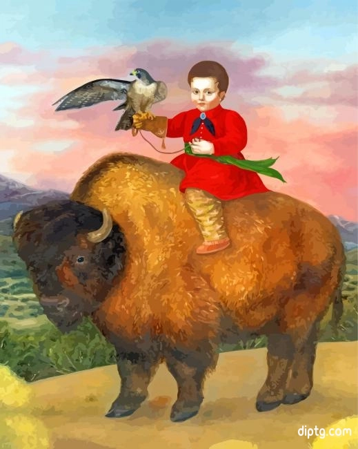 Woman And Buffalo Painting By Numbers Kits.jpg