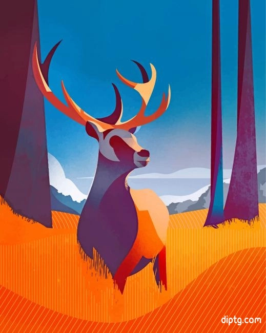 Illustration Deer Painting By Numbers Kits.jpg