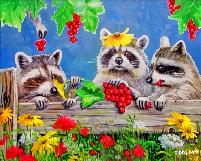 Raccoons Animals Painting By Numbers Kits.jpg