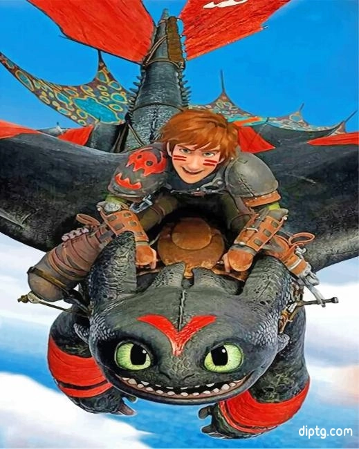 Dragon Toothless And Hiccup Painting By Numbers Kits.jpg