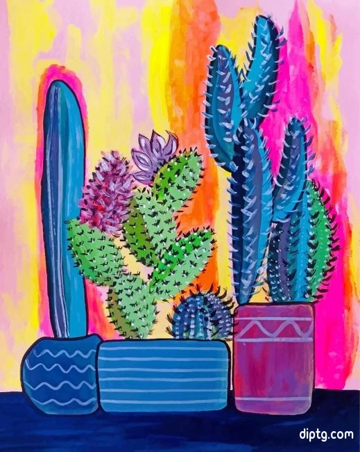 Cactus Plants Pots Painting By Numbers Kits.jpg