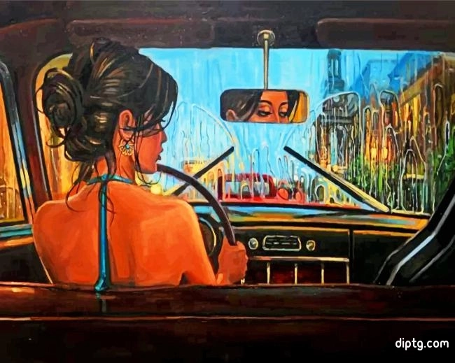 Aesthetic Woman Driving Painting By Numbers Kits.jpg