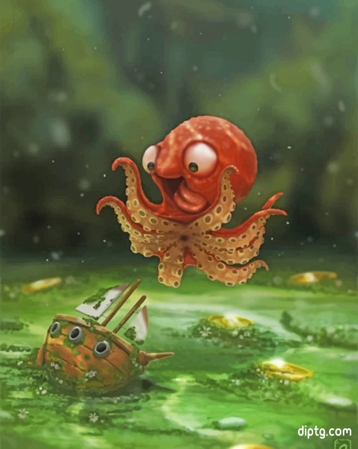 Cute Baby Kraken Painting By Numbers Kits.jpg