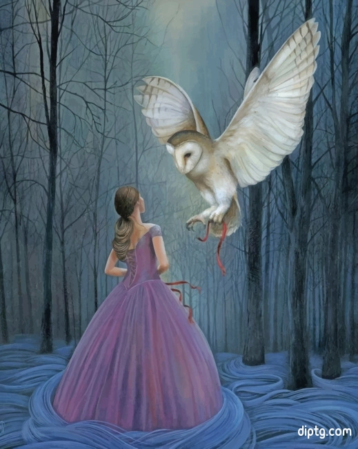 Princesses With Owl Painting By Numbers Kits.jpg