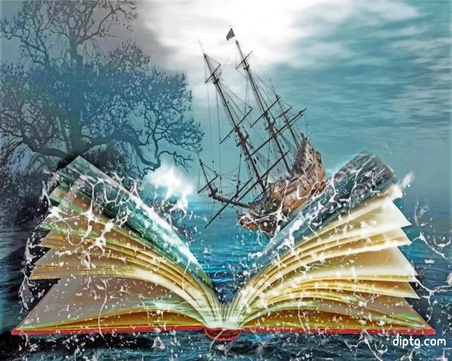 Fantasy Sea Book Ship Paint By Number Painting By Numbers Kits.jpg