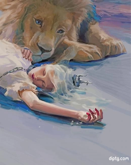 Girl And Lion Painting By Numbers Kits.jpg