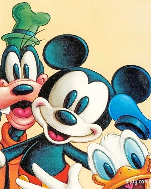 Mickey Mouse Goofy And Donald Duck Painting By Numbers Kits.jpg