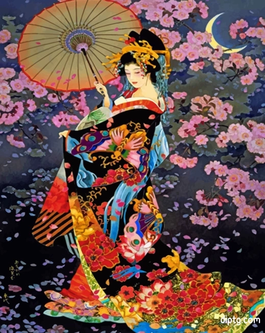 Japanese Classic Woman Painting By Numbers Kits.jpg