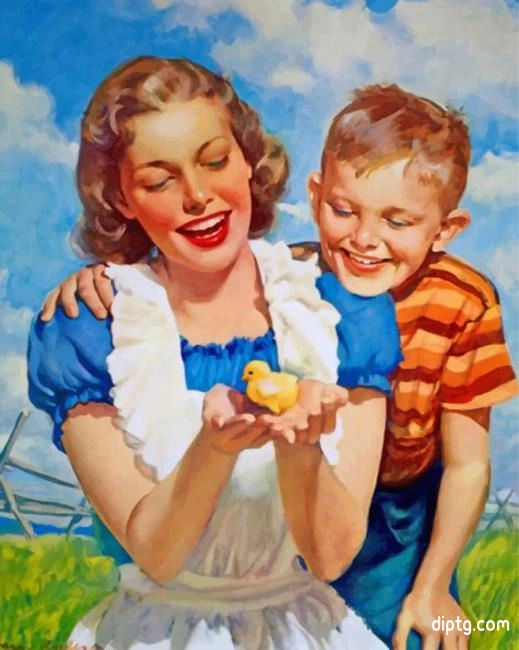 Adorable Mother And Son Painting By Numbers Kits.jpg