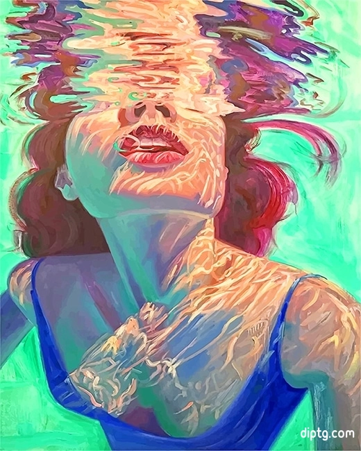 Woman Swimming In The Pool Painting By Numbers Kits.jpg