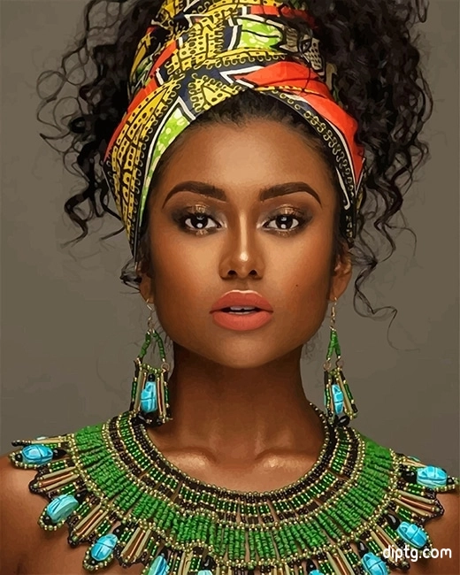 African Beautiful Woman Painting By Numbers Kits.jpg