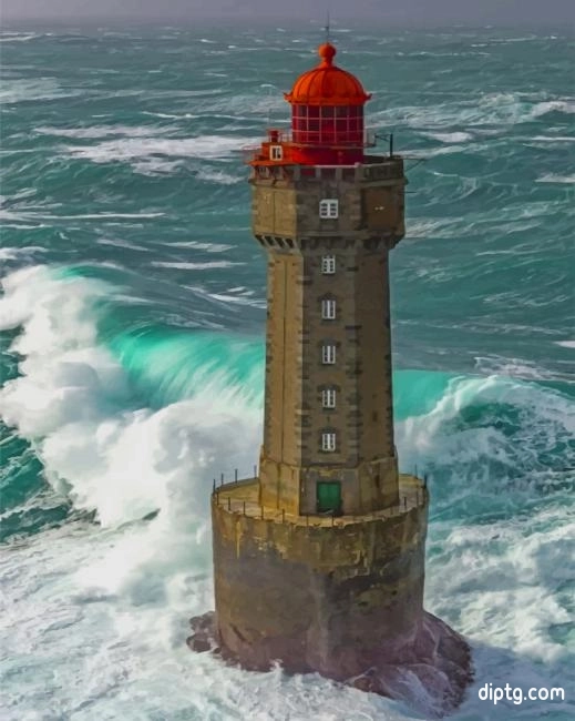 Phare De La Jument Lighthouse France Painting By Numbers Kits.jpg