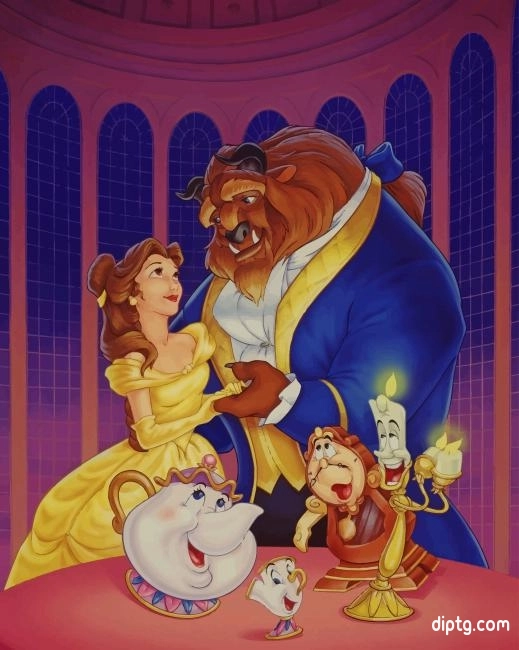 Beauty And The Beast Disney Dancing Painting By Numbers Kits.jpg