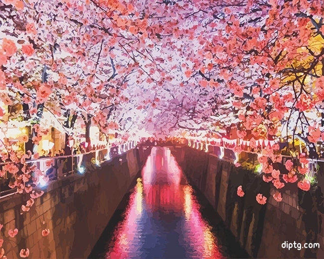 Sakura Cherry Blossom Japan Painting By Numbers Kits.jpg