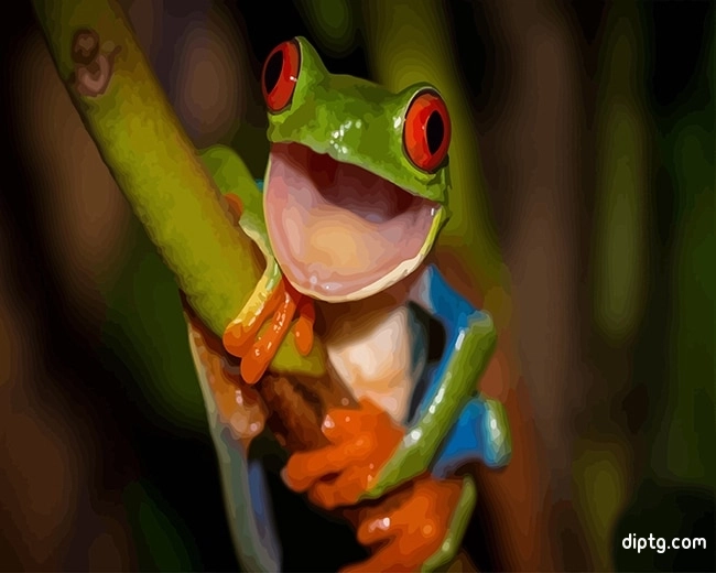 Happy Green Frog Painting By Numbers Kits.jpg