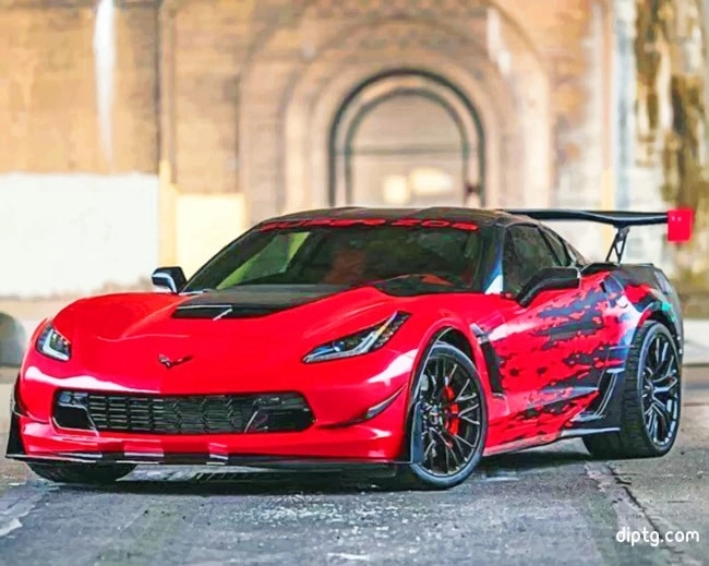 Red And Black Corvette Painting By Numbers Kits.jpg