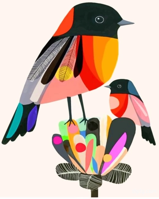 Colorful Birds Painting By Numbers Kits.jpg