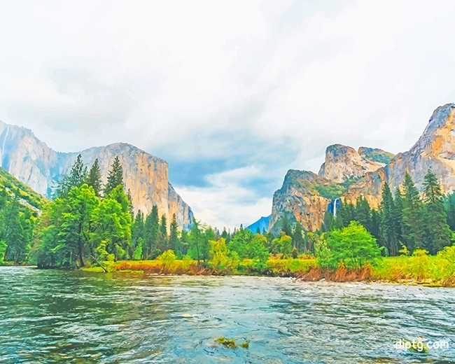 River Yosemite Valley California Painting By Numbers Kits.jpg
