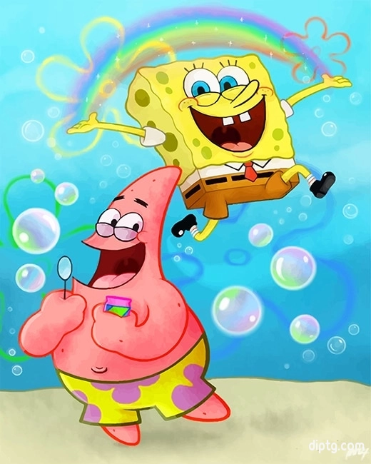 Spongebob & Patrick Having Fun Painting By Numbers Kits.jpg