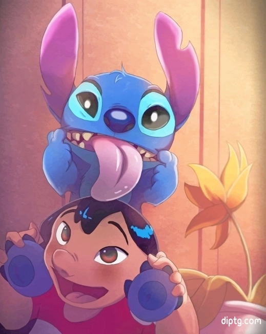 Cute Lilo Crazy Stitch Painting By Numbers Kits.jpg