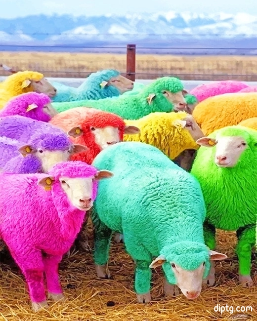 Cute Colorful Sheeps Painting By Numbers Kits.jpg