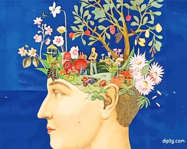 Floral Human Brain Painting By Numbers Kits.jpg