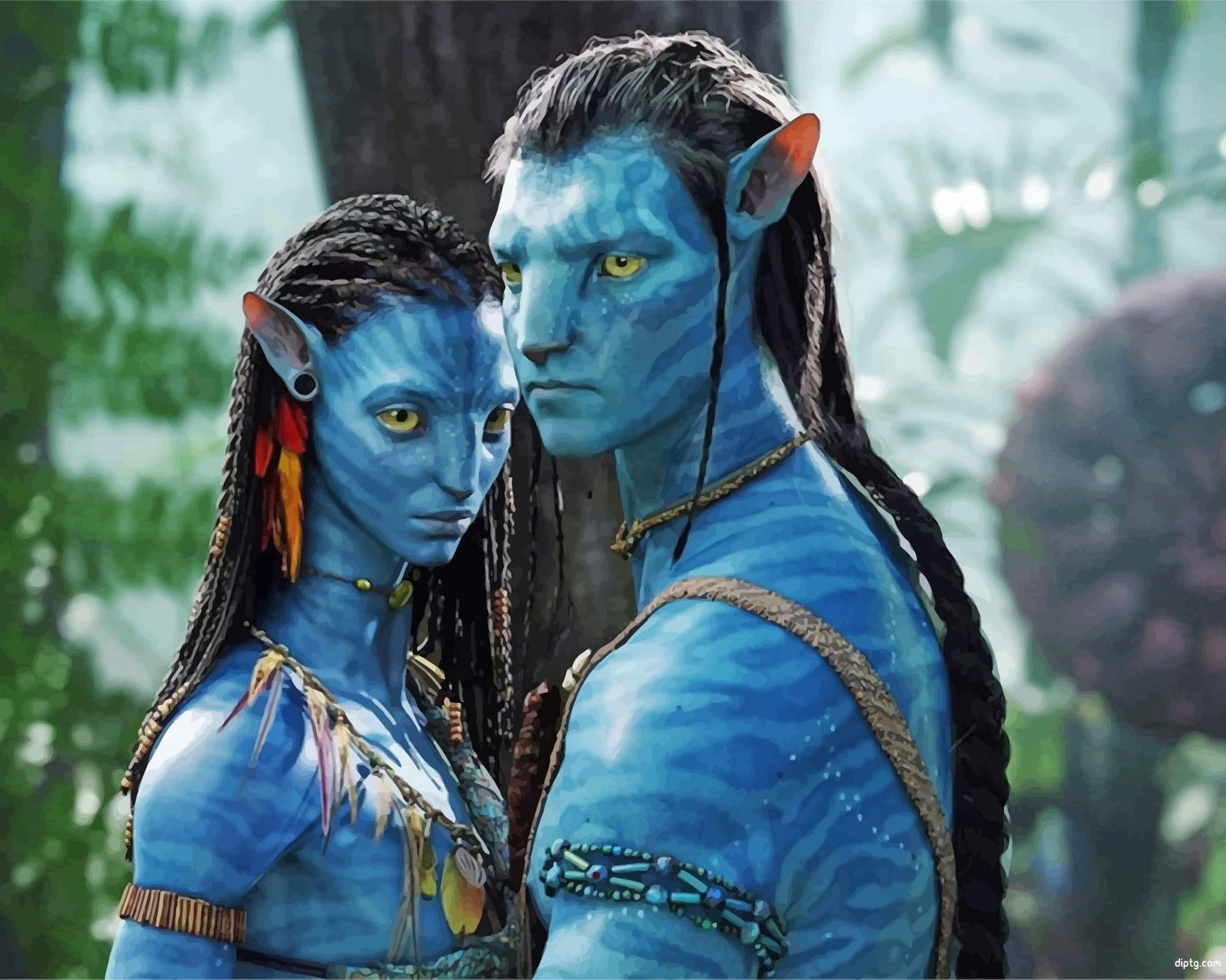 Jake Sully And Neytiri Avatar Painting By Numbers Kits.jpg