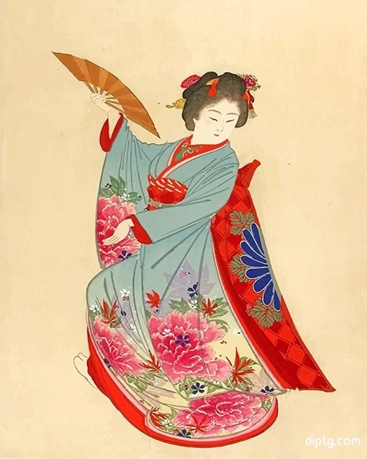 Ancient Japan Woman Dancer Painting By Numbers Kits.jpg