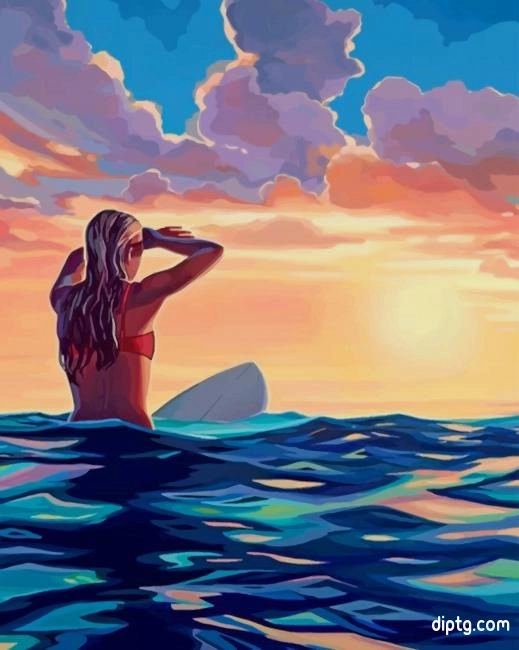 Blondy Surfer Girl Painting By Numbers Kits.jpg