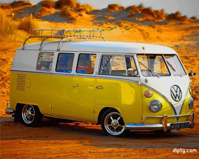 Yellow Vw Bus Painting By Numbers Kits.jpg